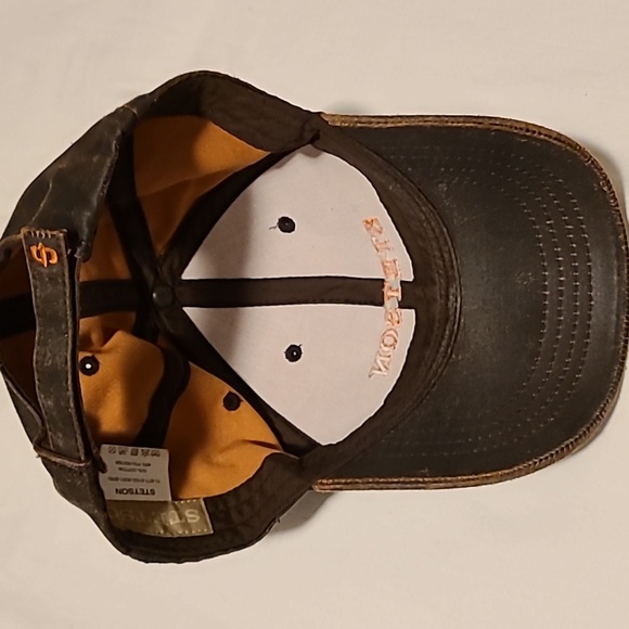 Stetson Baseball Cap, Adjustable, Leather Looking Matetial, Western, Brown - Picture 8 of 13